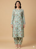 Sage Bloom – Floral Unstitched 2-Piece Suit