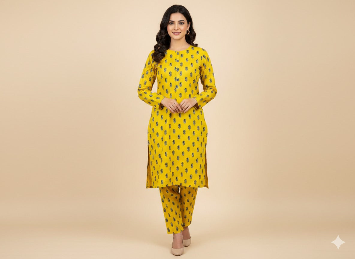 Golden Meadow – Printed Unstitched 2-Piece Suit