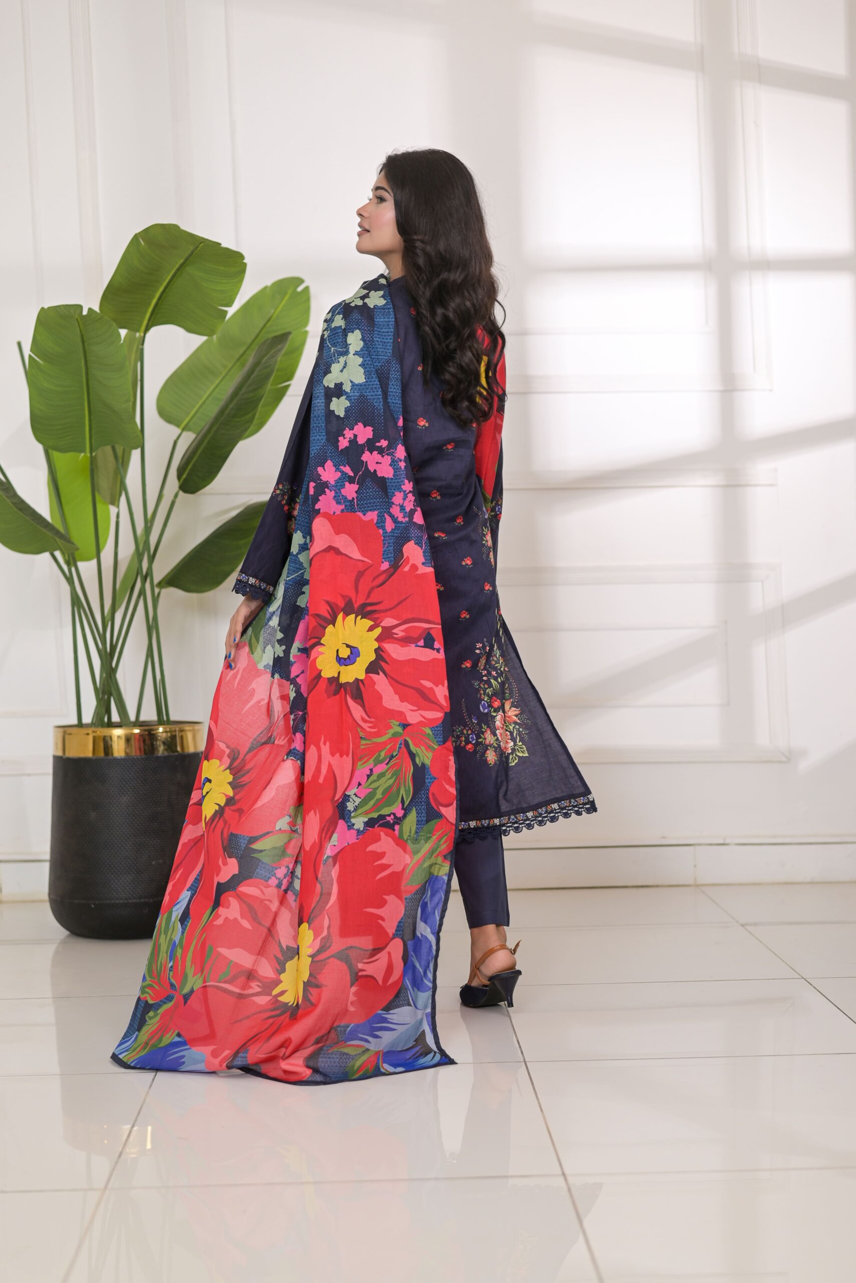 Fit & Fabrics Wear Midnight Bloom 3 Piece Lawn Suit-Unstitched