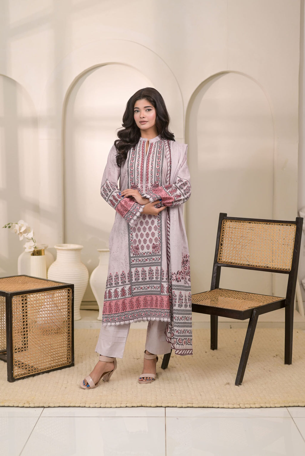 Fit & Fabrics Wear Soft White Charm – 3 Piece Lawn Suit Unstitched