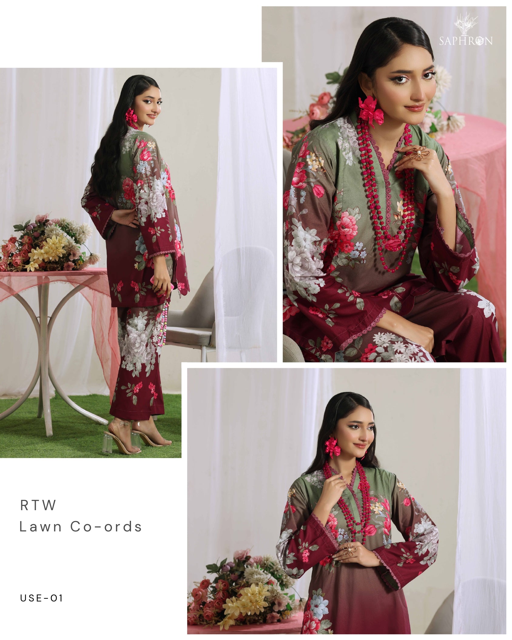 Azure Bloom – Digital Lawn Co-Ord Set