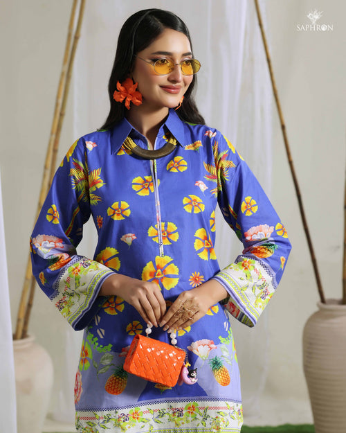 Azure Floral Fusion Co-Ord Set – Fit&Fabric_wear