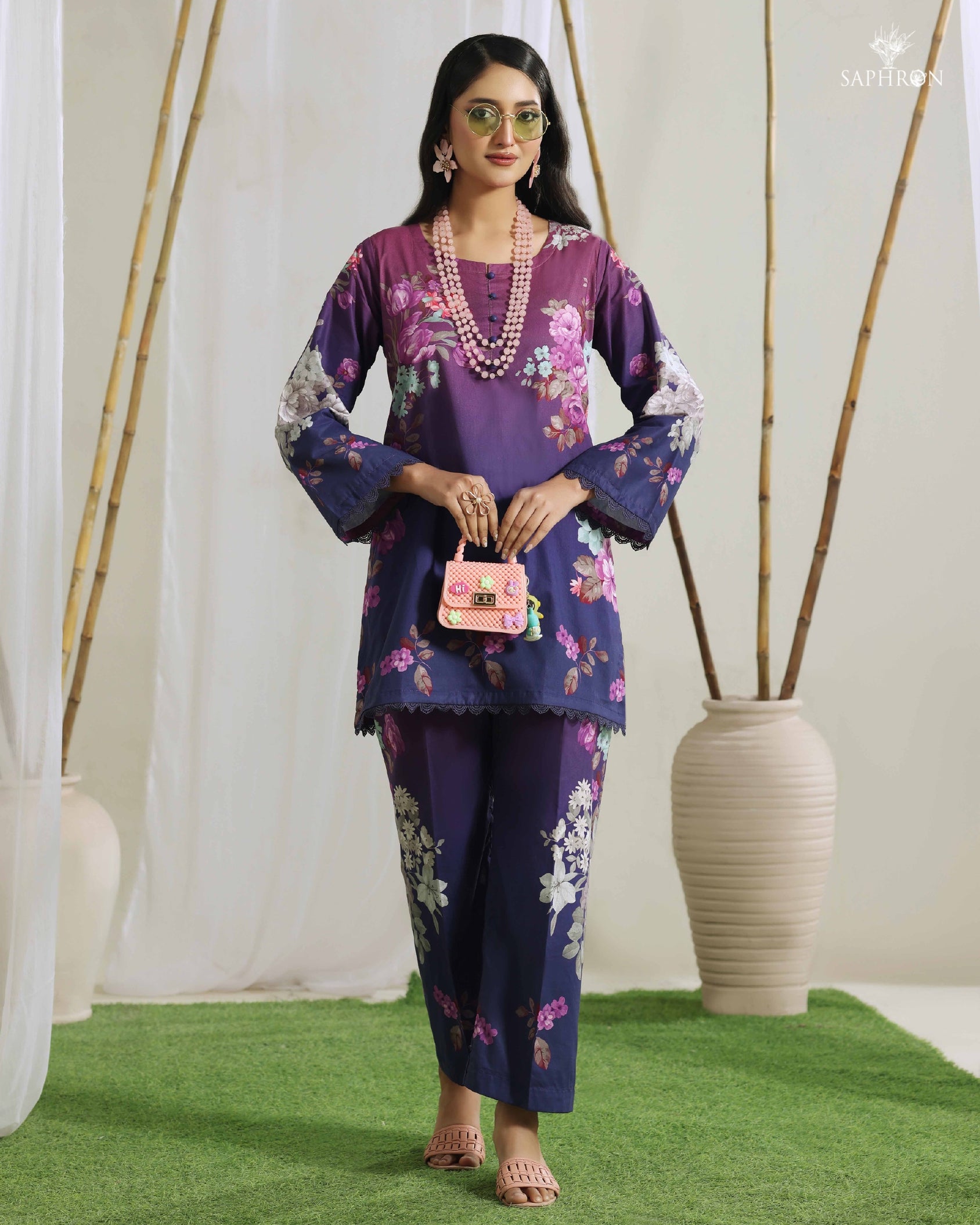 Purple Petal Grace Co-Ord Set – Fit&Fabric_wear