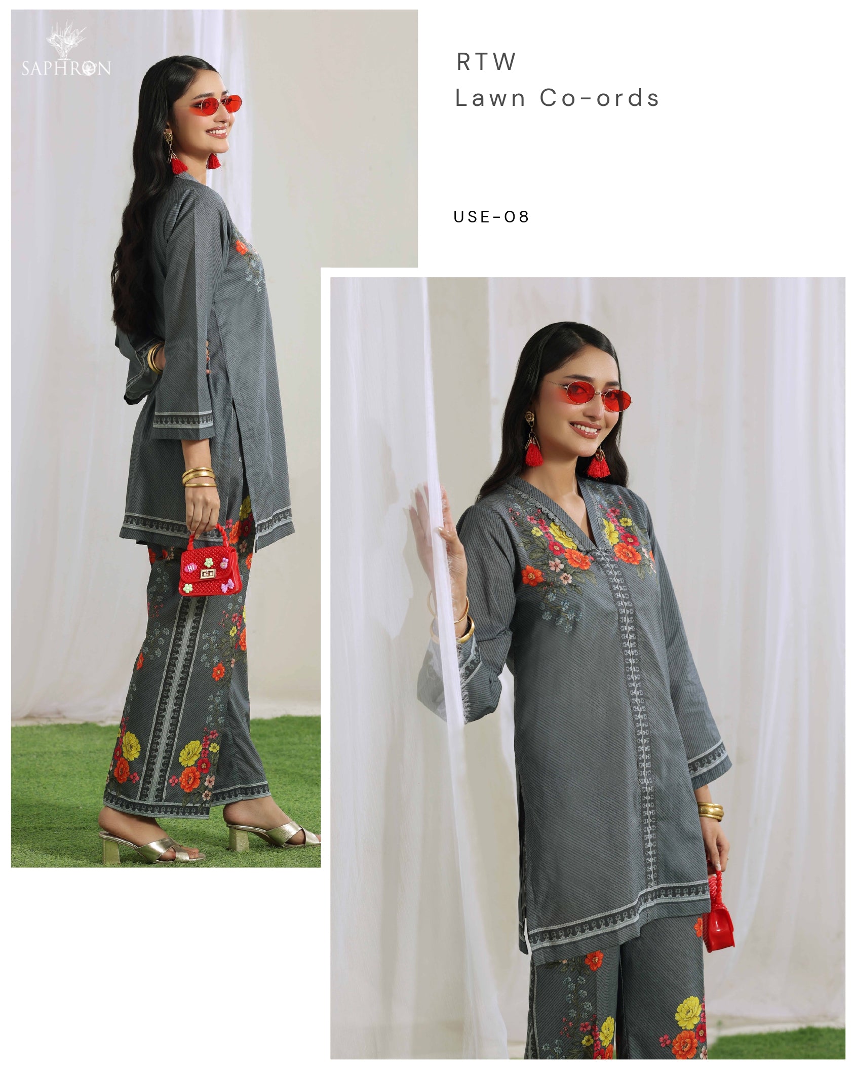 Grey Blossom Embroidered Co-Ord Set – Fit&Fabric_wear