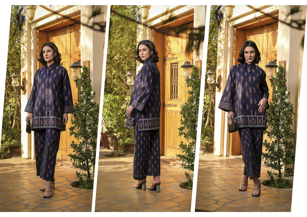 Fit & Fabrics Wear Midnight Print – Dark Blue 2 Piece Lawn Suit