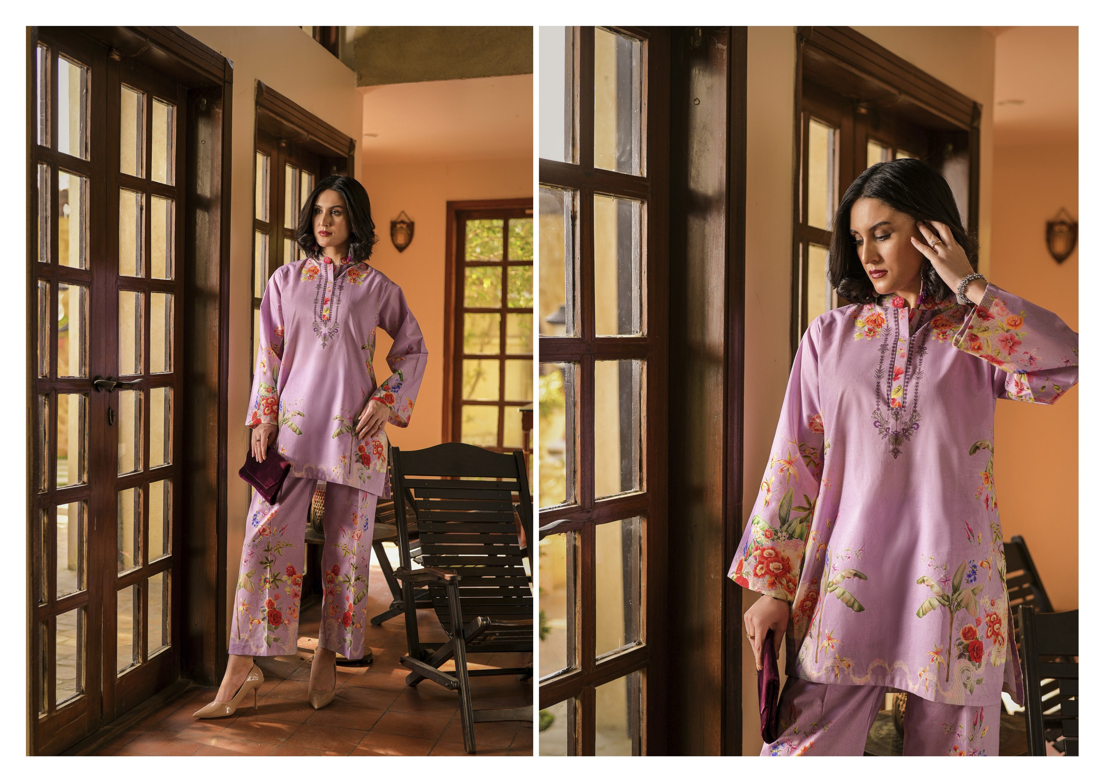 Fit & Fabrics Wear Floral Fiesta – Pink 2 Piece Lawn Suit