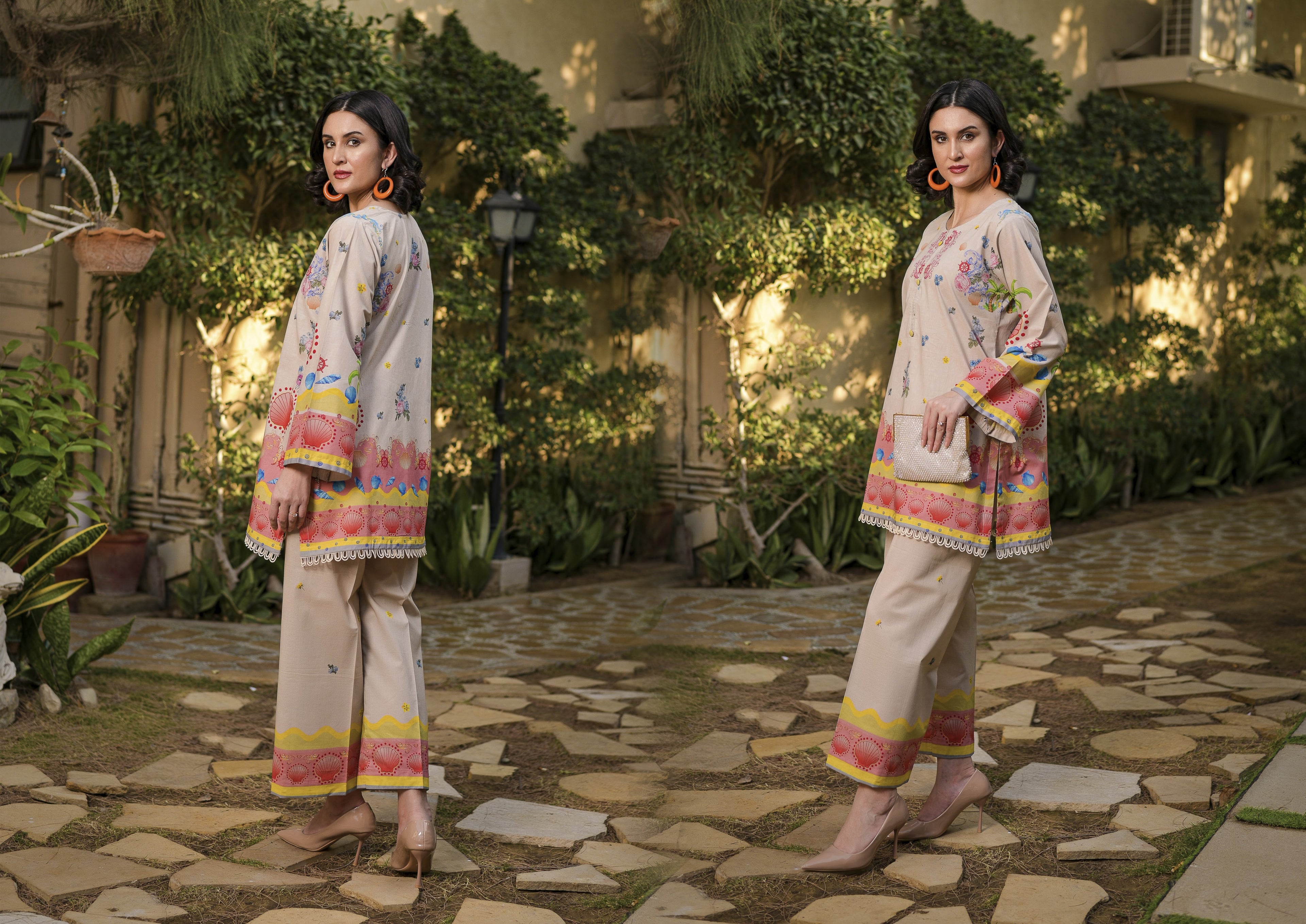 Fit & Fabrics Wear Subtle Charm – Pink & Sober Print 2 Piece Lawn Suit