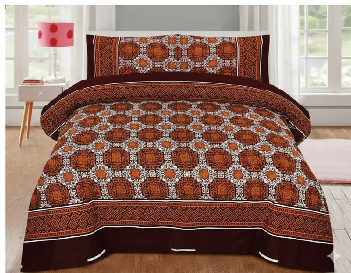 Desert Mosaic – Ajrak Inspired King Bedsheet Set
