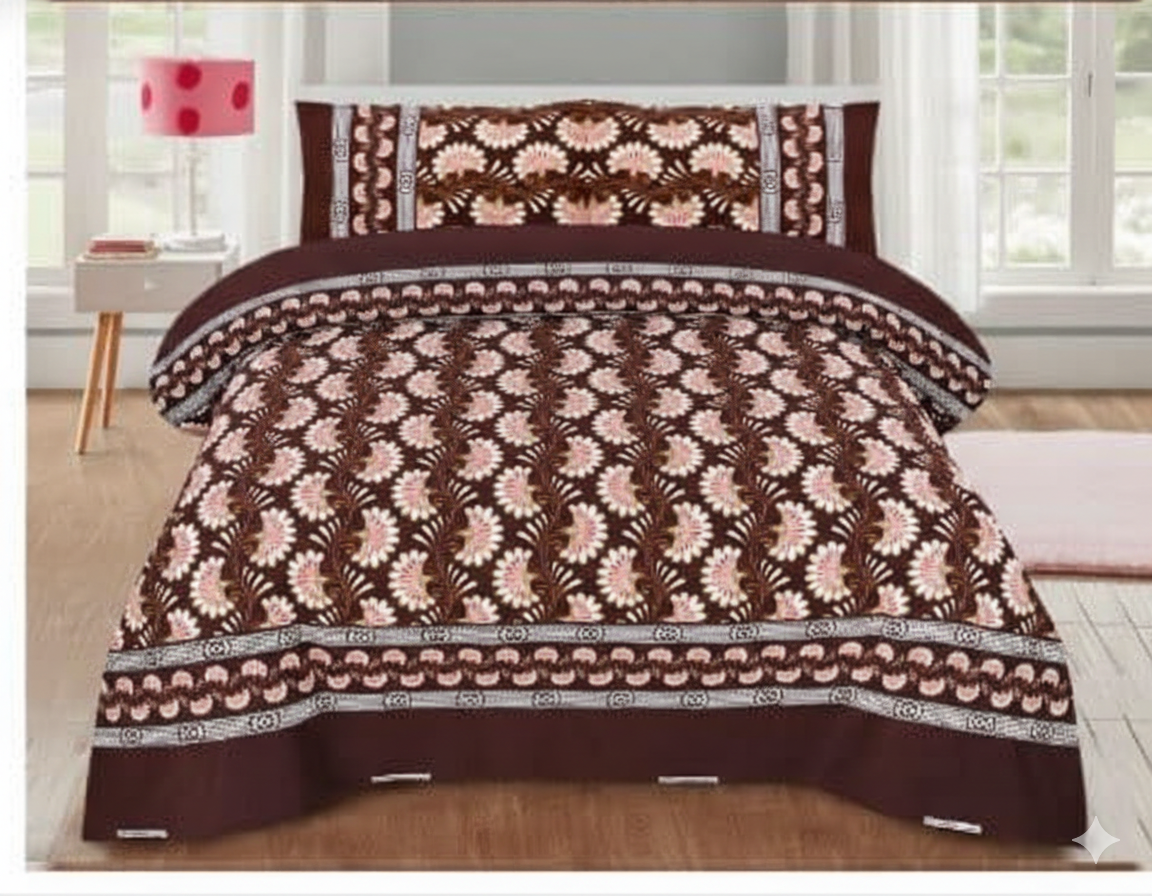 Heritage Bloom – Jaipuri Cotton King Bedsheet Set