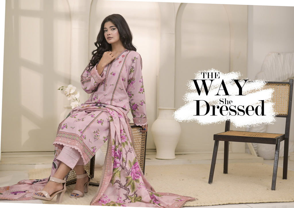 Fit & Fabrics Wear Soft Pink Charm – Floral 3 Piece Suit