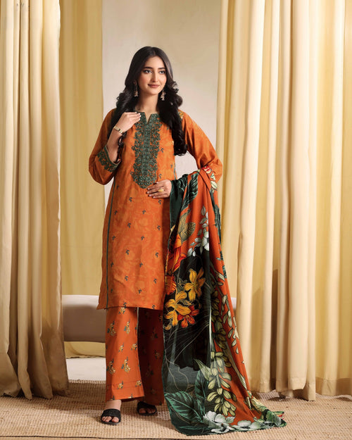 Autumn Charm Embroidered 3-Piece Suit